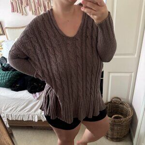 Free People Oversized plunge neck Sweater | Sz Medium